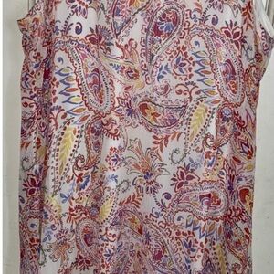 Calvin Klein Sleeveless Paisley Print Women’s chiffon trapeze dress